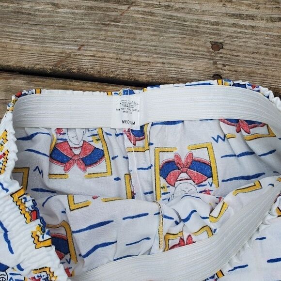 Vintage 80s Pranges Nautical Sailor Striped Elastic Waist Shorty Booty Shorts M - Picture 5 of 6